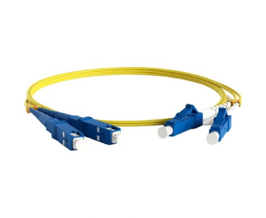 Волоконно-оптический шнур Hyperline FC-D2-9-LC/UR-SC/UR-H-3M-LSZH-YL патч-корд SM 9/125 28389 