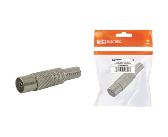 Гнездо TV TDM антенное, металл, с пружиной, индивидуальная упаковка SQ1809-0029 