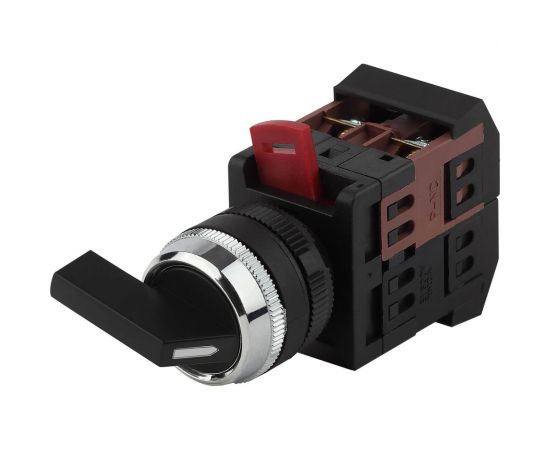 Переключатель ЭРА АLС22 черный, с длиной рукояткой, 2 фиксирующих положения, IO 1з+1р 10/400/3200 Б0045678 