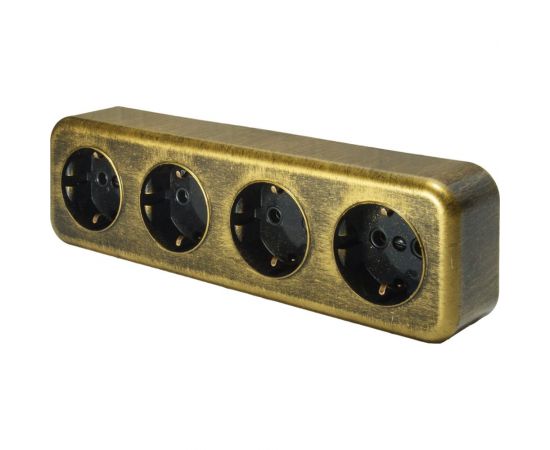 4-местная розетка SVET RA 16-445-Черная Бронза открытой установки с заземлением EV0311-0060 