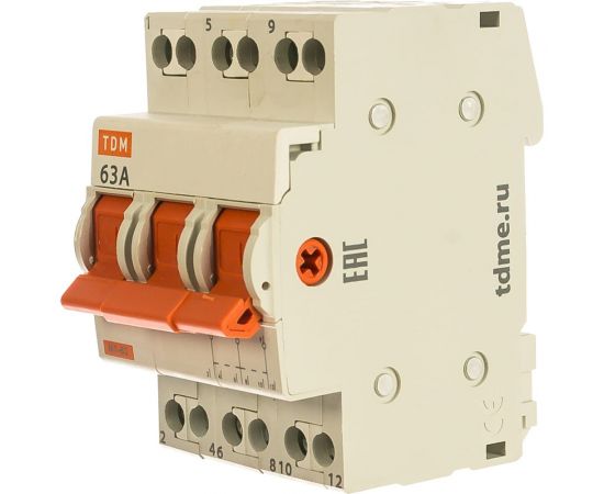 Модульный трехпозиционный переключатель TDM МП-63 3P 63А SQ0224-0027 