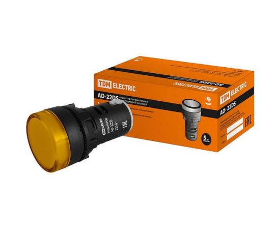 Лампа TDM AD-22DS, LED матрица, d22мм, желтый, 230В, SQ0702-0003 