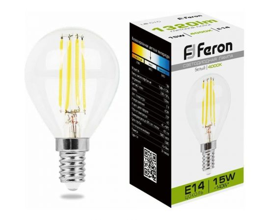 Светодиодная лампа FERON LB-515 Шарик E14 15W 4000K 38250 