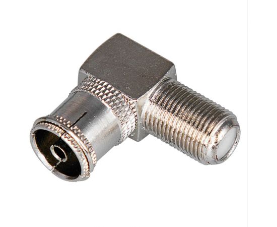 Антенный угловой переходник REXANT RG-6, SAT, гнездо F - гнездо ТВ, 06-0026-A 
