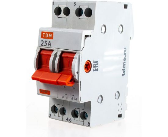 Модульный трехпозиционный переключатель TDM МП-63 2P 25А SQ0224-0014 