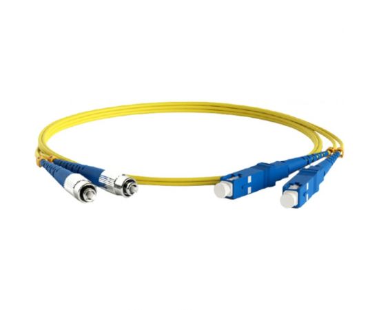 Волоконно-оптический шнур Hyperline FC-D2-9-FC/UR-SC/UR-H-1M-LSZH-YL патч-корд SM 9/125 238570 