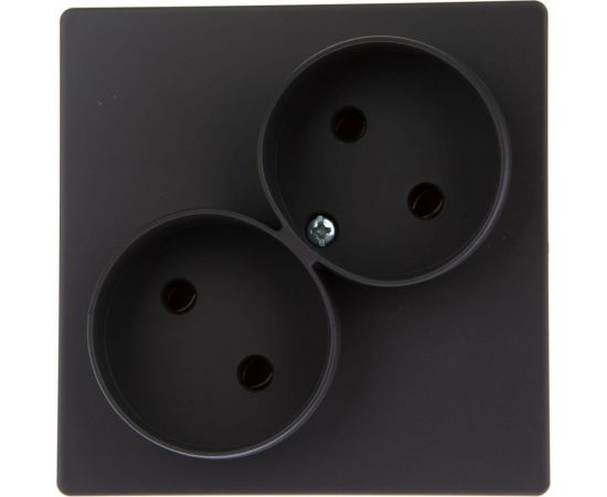 Розетка Simon 2х2К без защитных шторок, графит 2450457-038 