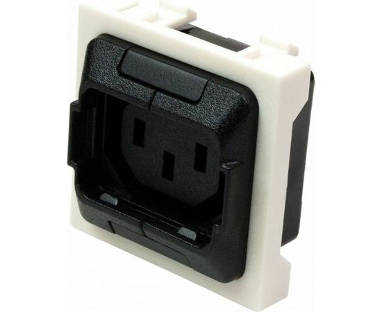 Розетка LANMASTER IEC 60320 C13 с блокировкой, 10A, 250V, формата Mosaic, 45x45 мм LAN-SIP-23IEC-C13L 