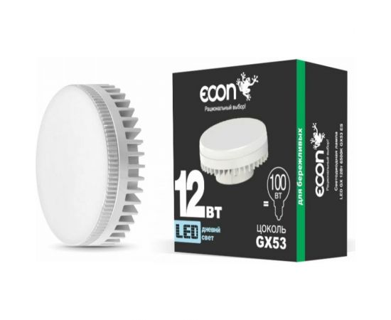 Светодиодная лампа ECON, LED GX 12Вт 6500K GX53 ES 7812532 