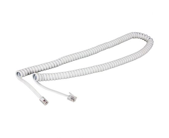 Витой трубочный телефонный шнур REXANT RJ-10, 4P-4C, 7 м, белый 18-2071 