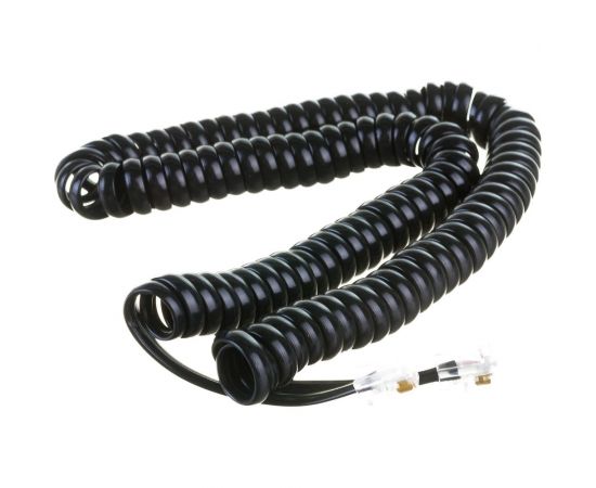 Витой трубочный телефонный шнур REXANT RJ-10, 4P-4C, 4 м, черный 18-2043 