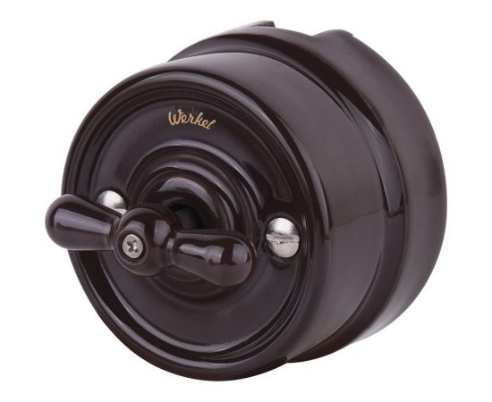 Выключатель WERKEL W5620014 на 4 положения, двухклавишный (коричневый) Ретро a051052 