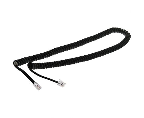 Витой трубочный телефонный шнур REXANT RJ-10, 4P-4C, 7 м, черный 18-2073 
