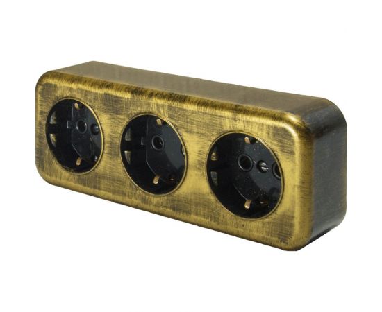 3-местная розетка SVET RA 16-343-Черная Бронза открытой установки с заземлением EV0311-0048 