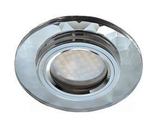 Светильник Ecola MR16 DL1654 GU5.3 Glass стекло, круг, граненый хром - хром 25x90 FC1654EFF 