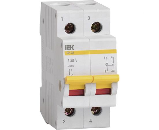 Выключатель нагрузки IEK, ВН-32, 100А/2П, ИЭК MNV10-2-100 