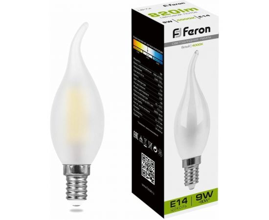 Светодиодная лампа FERON 9W 230V E14 4000K матовая, LB-74 25961 