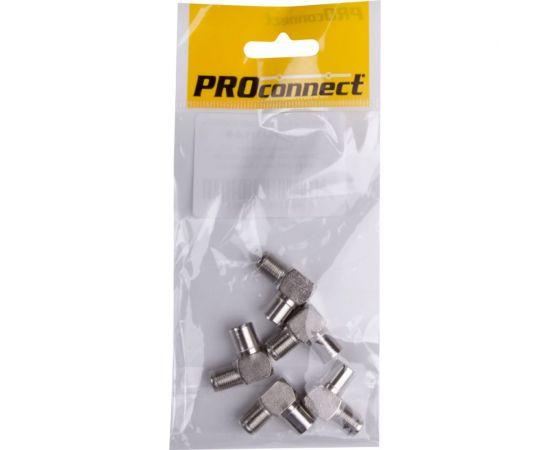 Антенный переходник PROCONNECT RG-6, SAT, гнездо F - штекер ТВ, угловой 5шт 05-4311-4-9 