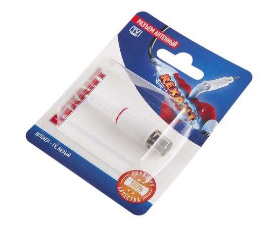 Антенный разъем на кабель REXANT штекер-ТВ, белый 06-0012-A 