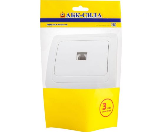 Телефонная розетка АБК-СИЛА "РИГЕЛЬ" белая 1 шт 5403061 – изображение 2