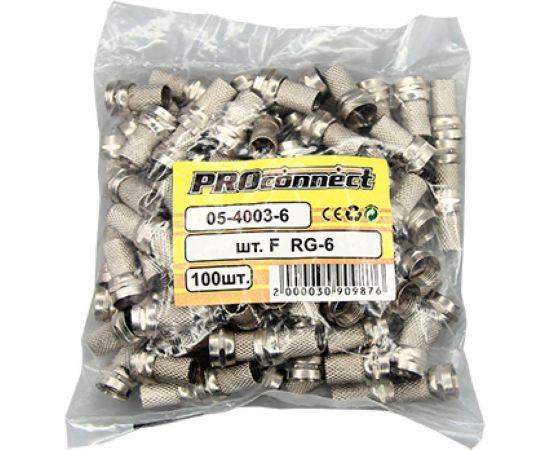 F-разъем PROCONNECT RG-6 100 шт 05-4003-6 – изображение 2