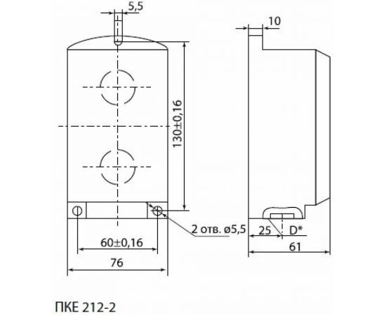 Кнопочный пост ПКЕ TDM 212-2 У3, красная и черная кнопки, IP40 SQ0742-0003 – изображение 2