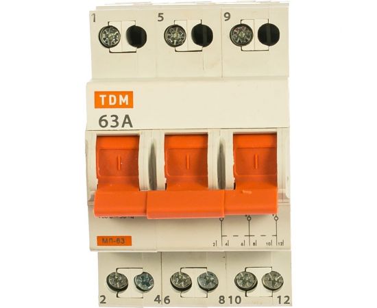 Модульный трехпозиционный переключатель TDM МП-63 3P 63А SQ0224-0027 – изображение 2