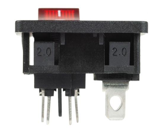 Разъем питания REXANT C8 2PIN с клавишным выключателем с красной подсветкой 250 V 6 А 10 шт 36-2285 – изображение 3