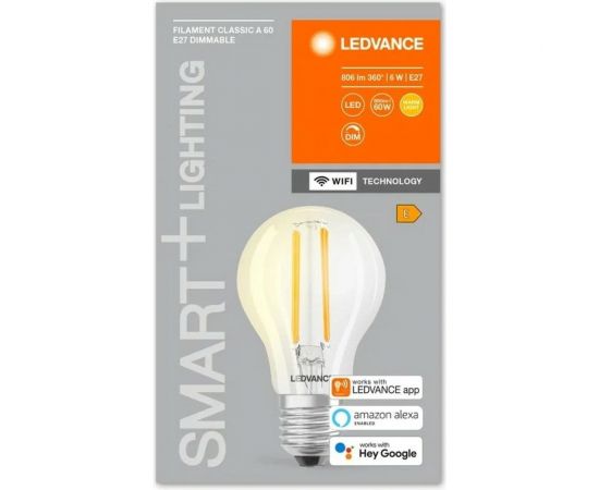 Умная WiFi лампа LEDVANCE SMART+ Filament Classic Dimmable 60 5,5W E27 4058075528239 – изображение 3