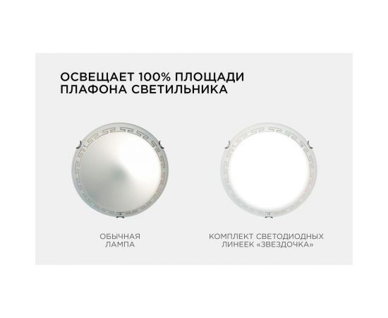 Комплект светодиодных линеек Apeyron Звездочка 220В, 12Вт, smd5730, 900Лм, 4000К, IP30, Ø180мм 02-43 – изображение 3