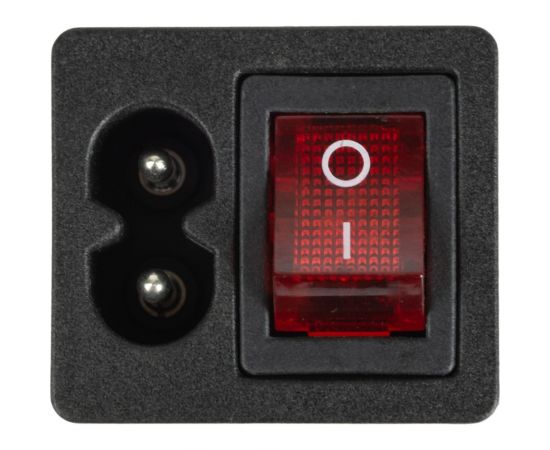 Разъем питания REXANT C8 2PIN с клавишным выключателем с красной подсветкой 250 V 6 А 10 шт 36-2285 – изображение 4