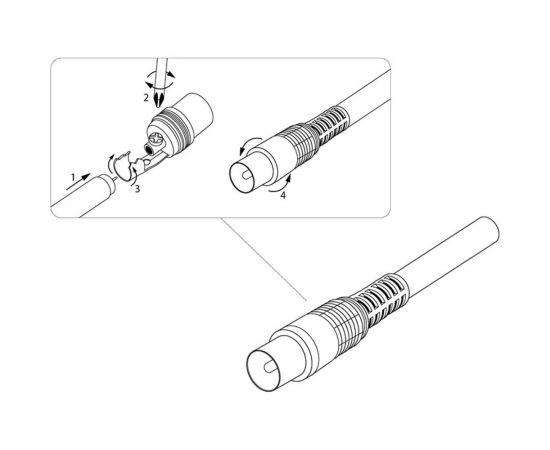 Антенный разъем на кабель REXANT штекер-ТВ, белый 06-0012-A – изображение 4