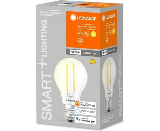 Умная WiFi лампа LEDVANCE SMART+ Filament Classic Dimmable 60 5,5W E27 4058075528239 – изображение 4