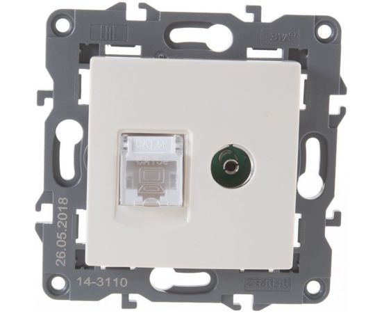 Розетка ЭРА 14-3110-02 RJ45 TV, IP20, сл.кость Б0034315 – изображение 4