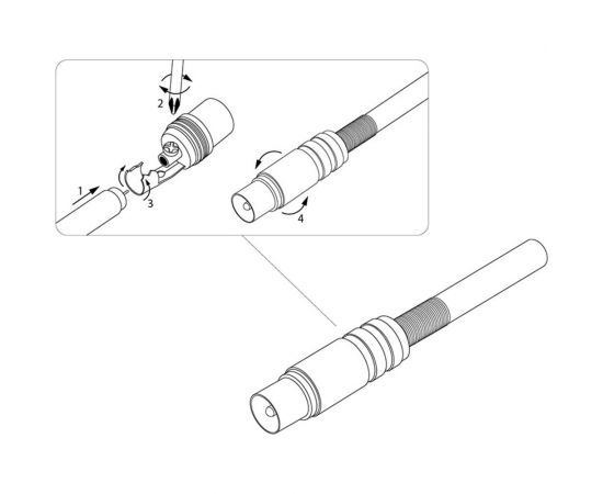 Антенный разъем на кабель REXANT штекер-ТВ никель с пружиной 06-0016-A – изображение 5