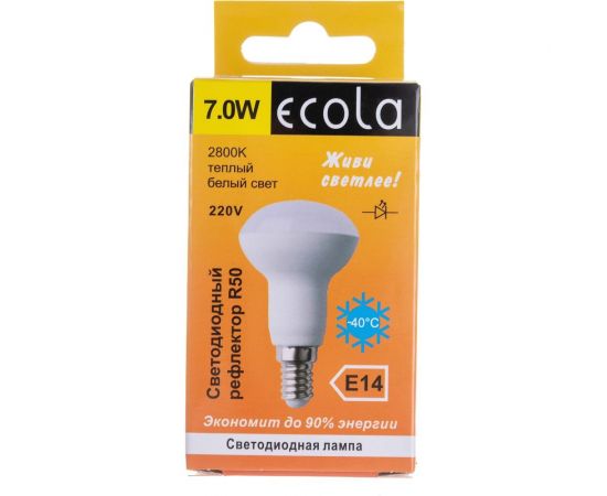 Светодиодная лампа Ecola Reflector R50 LED 7,0W 220V E14 2800K композит 85x50 G4SW70ELC – изображение 5