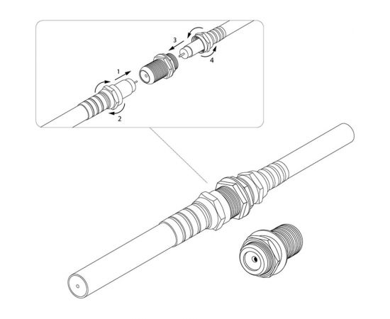 Антенный переходник REXANT RG-6, SAT, гнездо F - гнездо F, бочка 06-0020-A – изображение 5