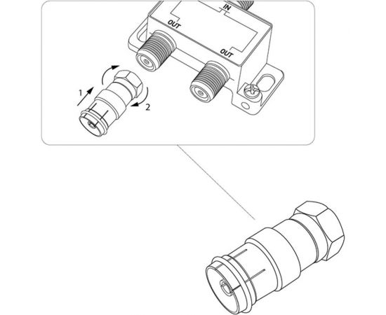 Антенный переходник REXANT RG-6, SAT, штекер F - гнездо ТВ 06-0028-A – изображение 5
