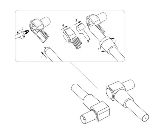 Антенный угловой разъем на кабель REXANT штекер-ТВ белый 06-0014-A – изображение 6