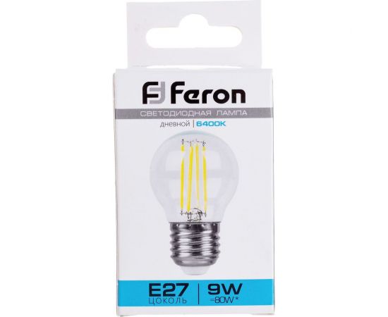 Светодиодная лампа FERON LB-509 Шарик E27 9W 6400K, 38224 – изображение 6