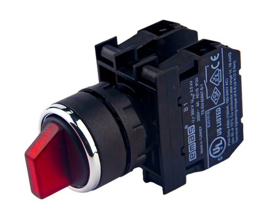 Переключатель Emas 2-0-1, с фиксацией, красный, 250В AC, 4 А, без блок-контакта B101SL30K 