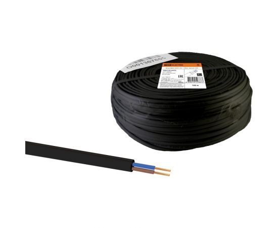 Шнур TDM ШВВП 2х0,5 ГОСТ 100м, черный SQ0120-0070 