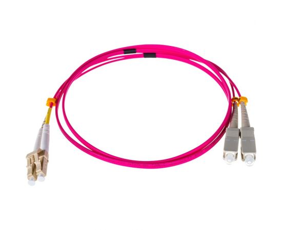 Переходной оптический шнур NIKOMAX, MM 50/125 OM4, SC/UPC-LC/UPC, двойной, 2 мм, 1 м NMF-PC2M4C2-SCU-LCU-001 