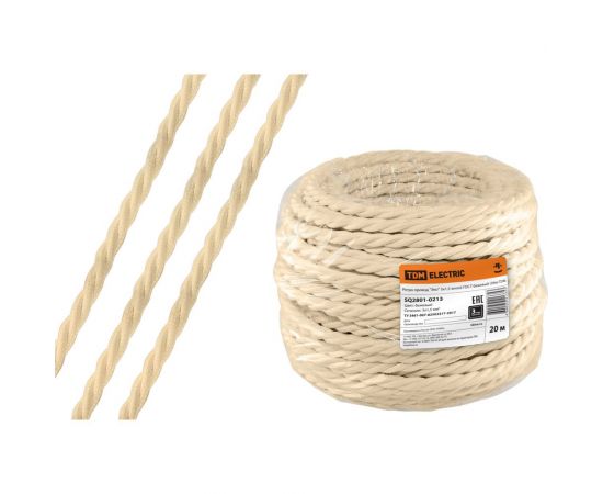 Ретро провод TDM ""Эко"" 3x1,5 витой ГОСТ бежевый 20м SQ2801-0213 