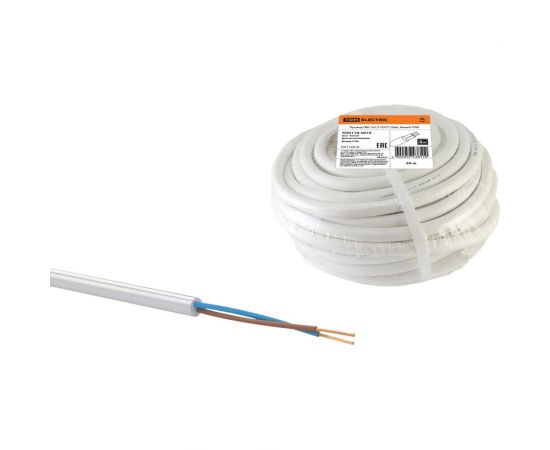Провод TDM ПВС 2х1,5 ГОСТ 20м, белый SQ0118-0019 