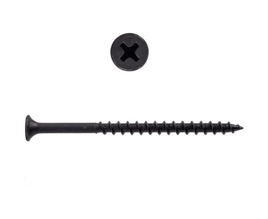 Усиленный саморез по дереву КРЕП-КОМП черный, 4,8x95 KENNER, 1 кг чд95тф 