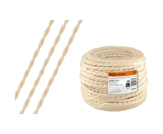 Ретро провод TDM ""Эко"" 2x2,5 витой ГОСТ бежевый 20м SQ2801-0212 