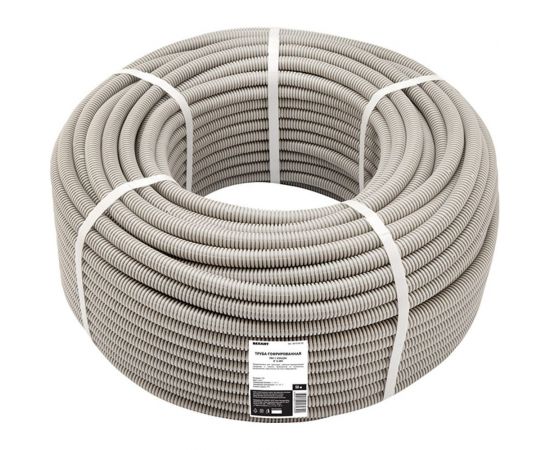 Гофрированная труба из ПВХ REXANT с зондом d 16 мм серая 50 м 28-0160-50 