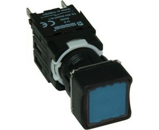 Нажимная возвратная кнопка Emas квадратная, синяя 1НО D100KDM 