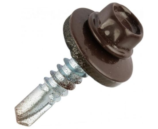 Кровельный саморез КРЕП-КОМП 5,5x19 RAL8017, тёмно-коричневый К, 250 шт., насадка 8/9 ск55198017кф-У 